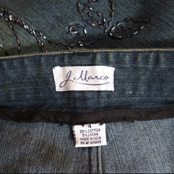 Sequined & Beaded J MARCO Denim Pants Jeans - Sz 4 - Picture 2 of 5